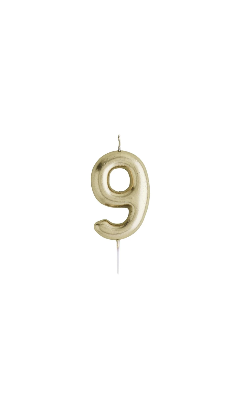 Gold No.9 Candle (H)84x(W)40mm