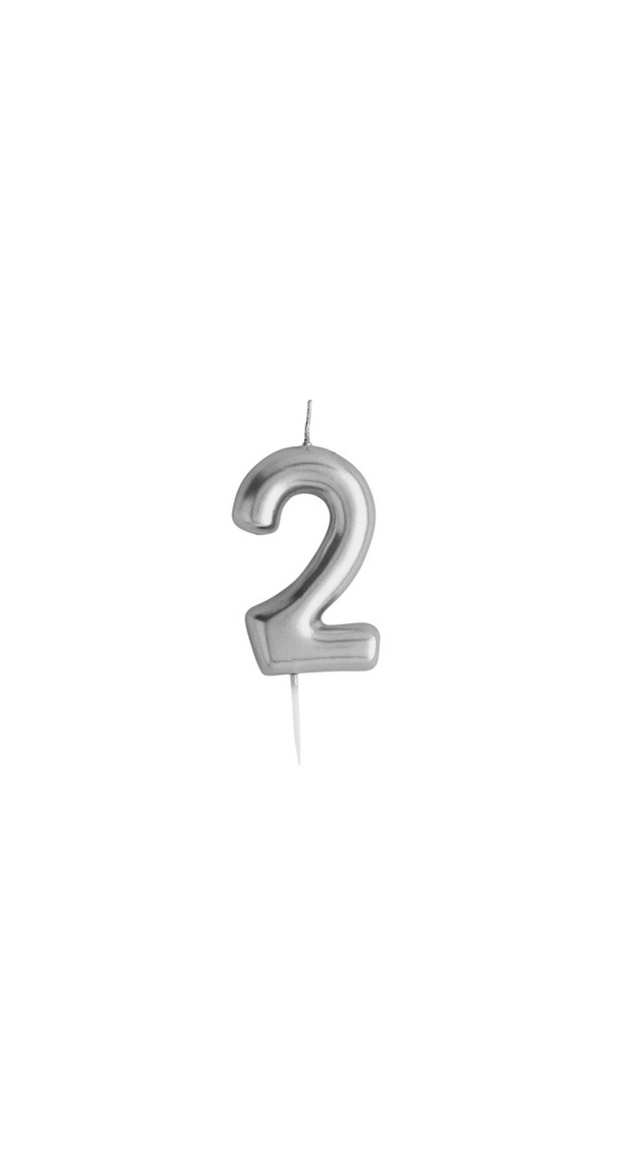 Silver No.2 Candle (H)83x(W)37mm