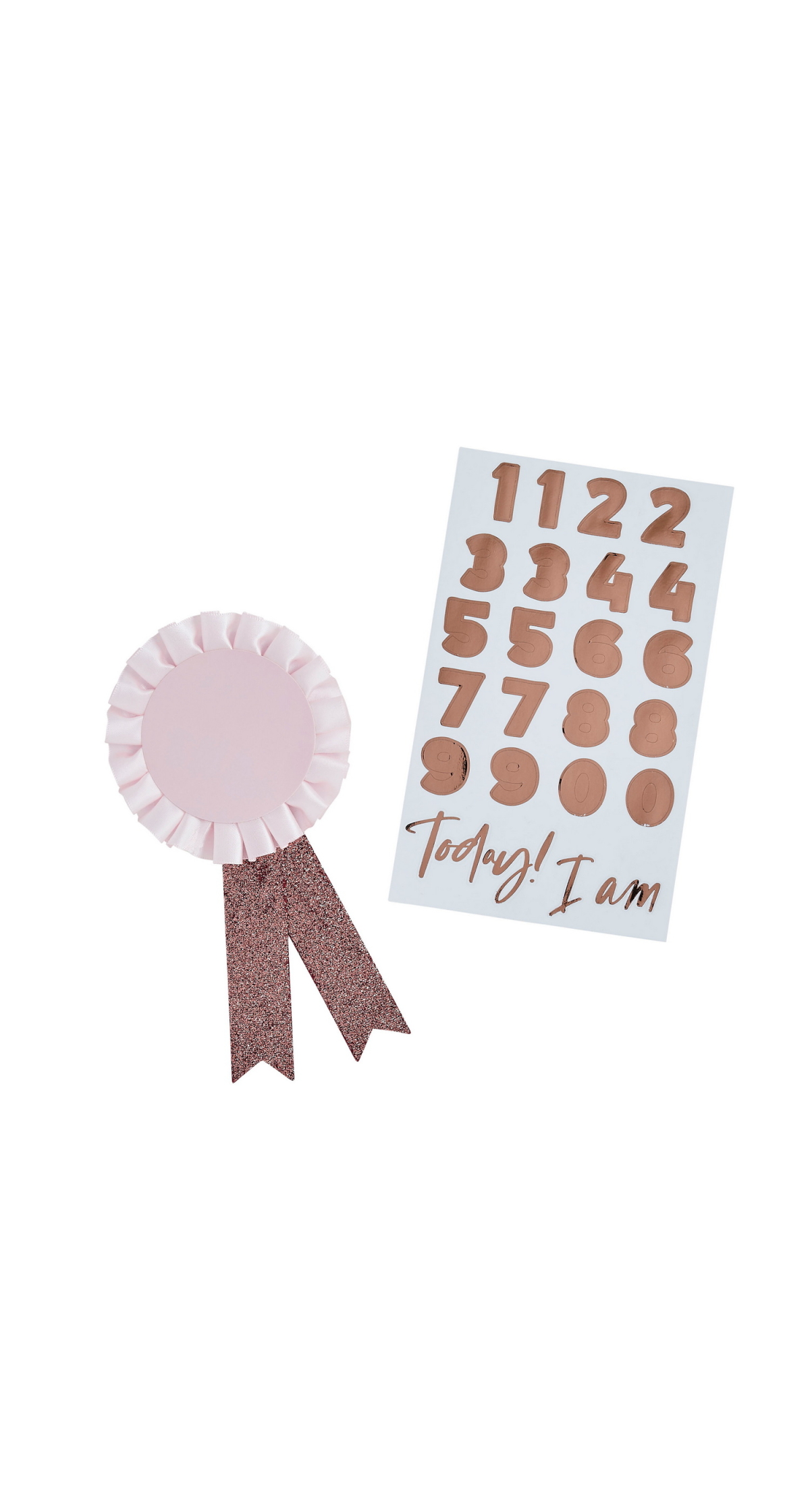 Rose Gold Milestone Birthday Badge Personalised With Stickers - Image 2