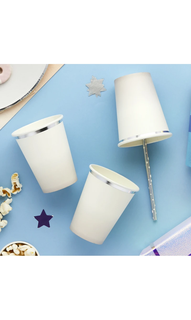 Silver & Grey Ombre Paper Cups 8pk