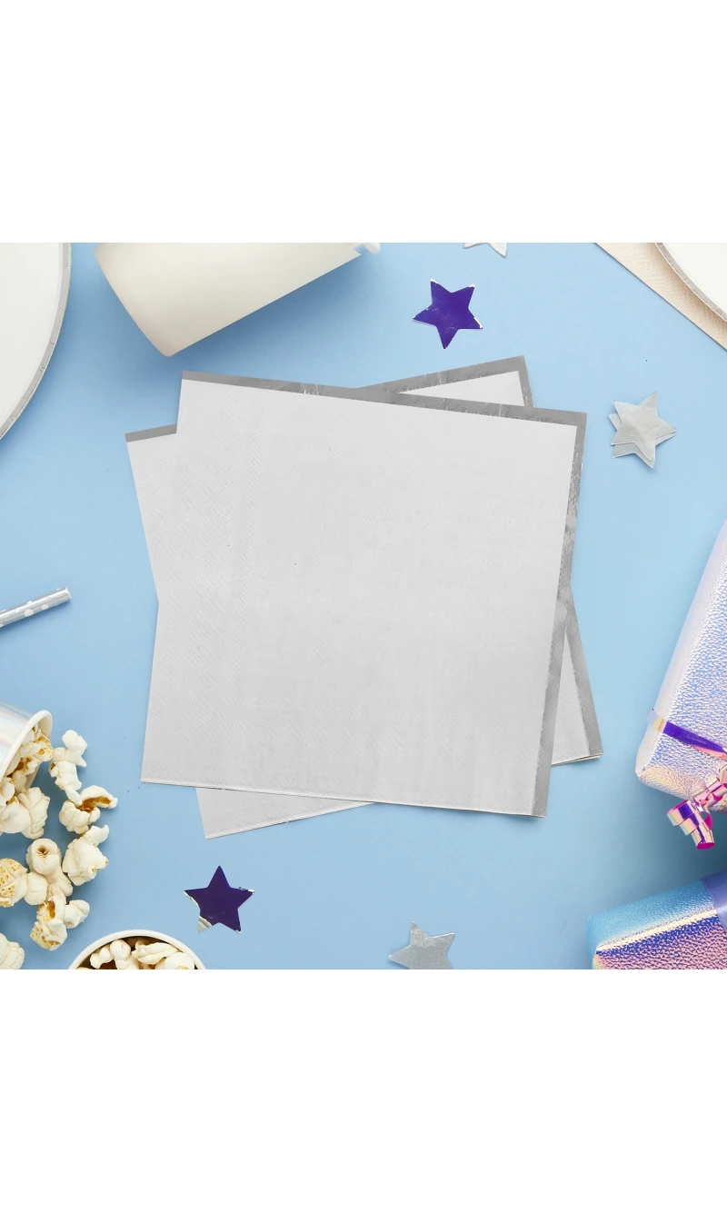 Silver & Grey Ombre Paper Napkins 16pk