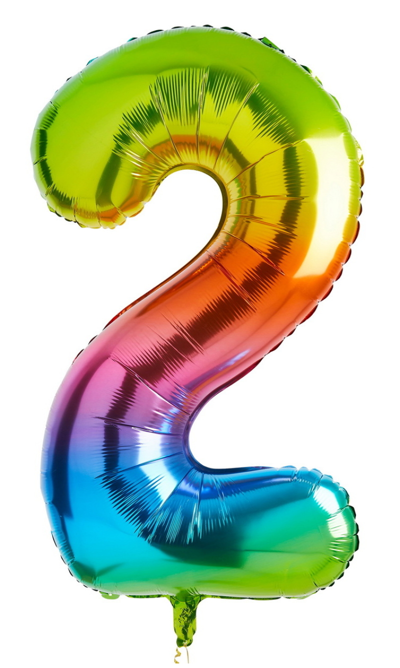 34 Inch Foil Balloon Number 2 – Rainbow