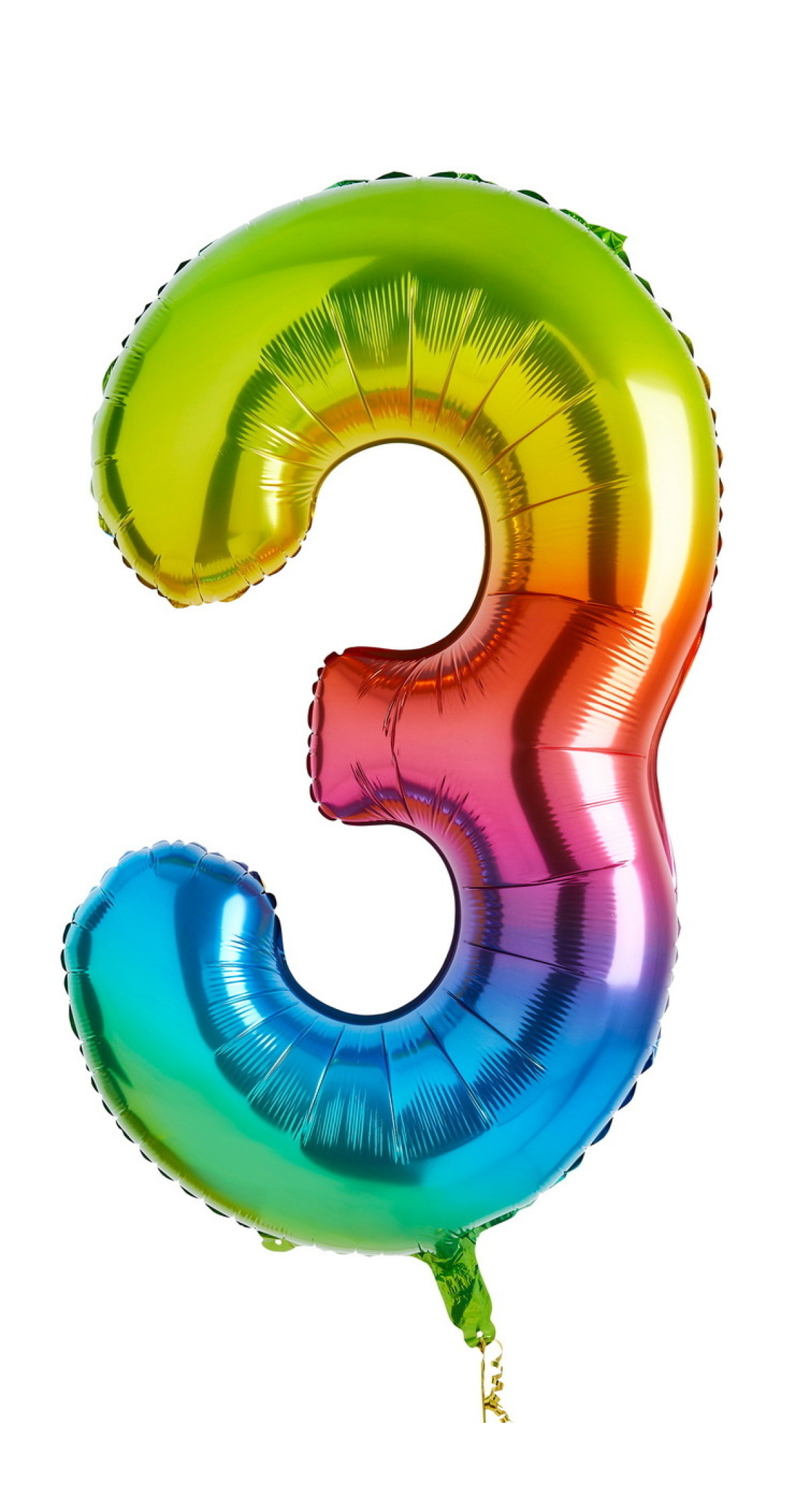 34 Inch Foil Balloon Number 3 – Rainbow