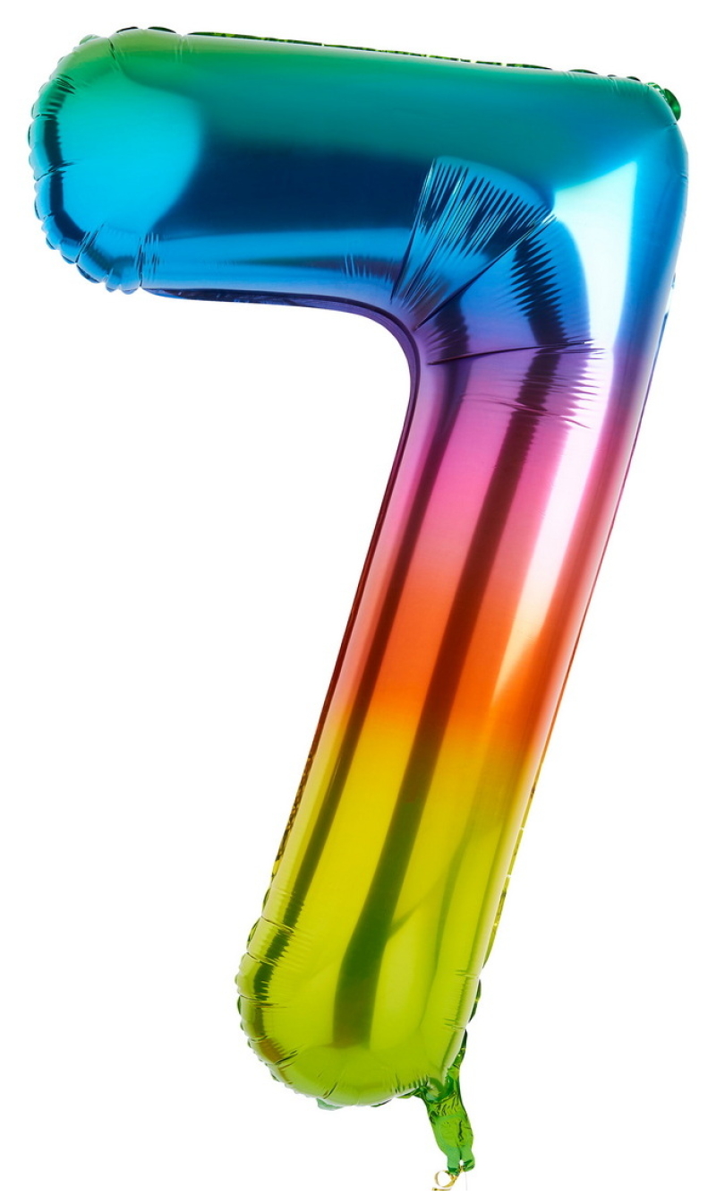 34 Inch Foil Balloon Number 7 – Rainbow