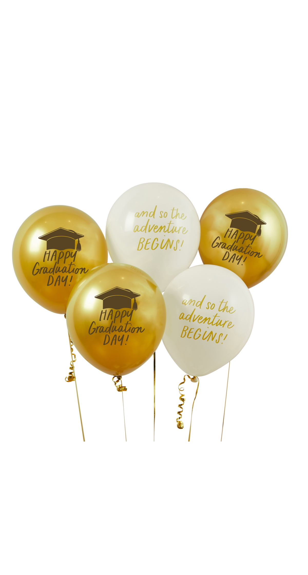 Graduation 12 Inch Latex Balloons 5 Pack