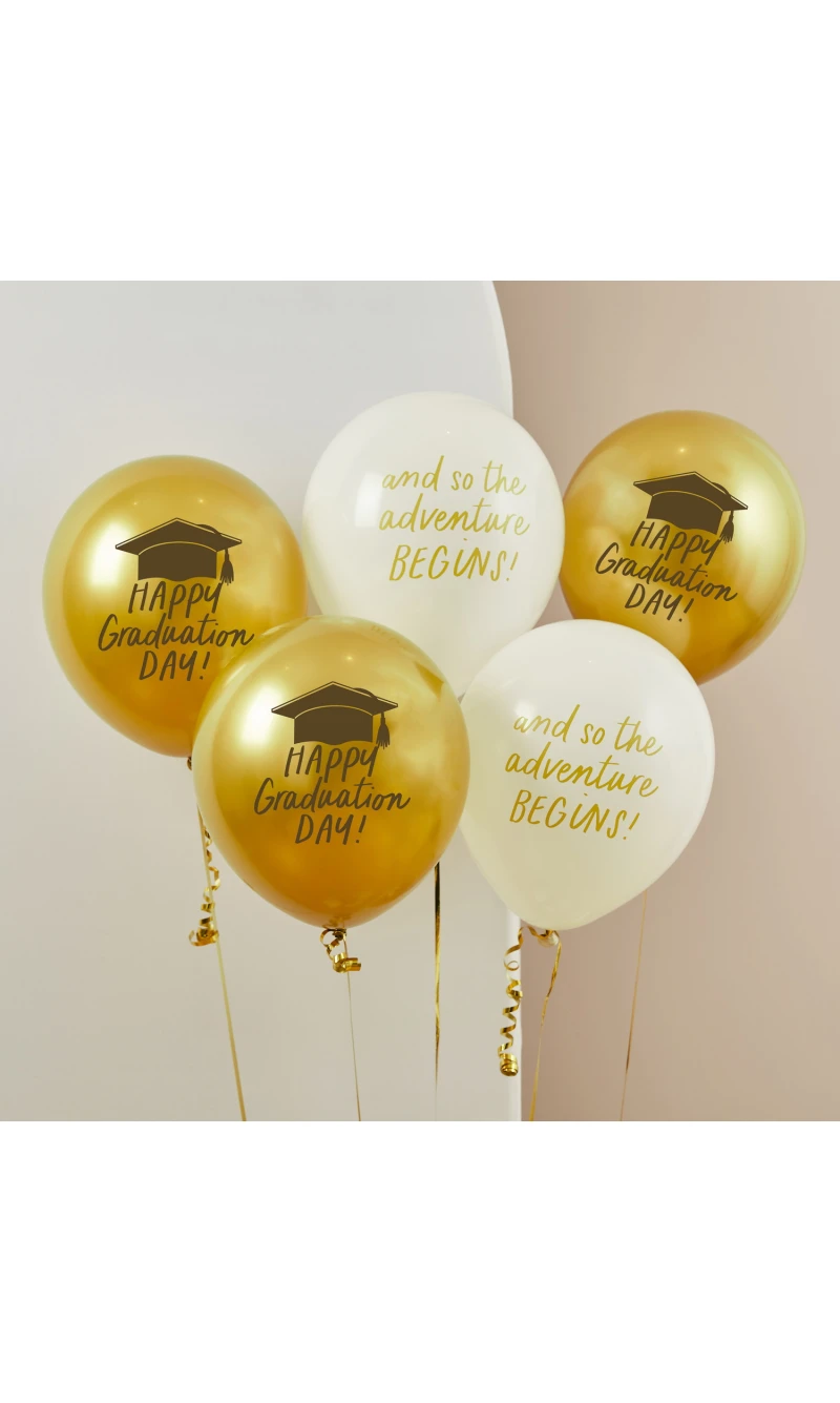 Graduation 12 Inch Latex Balloons 5 Pack
