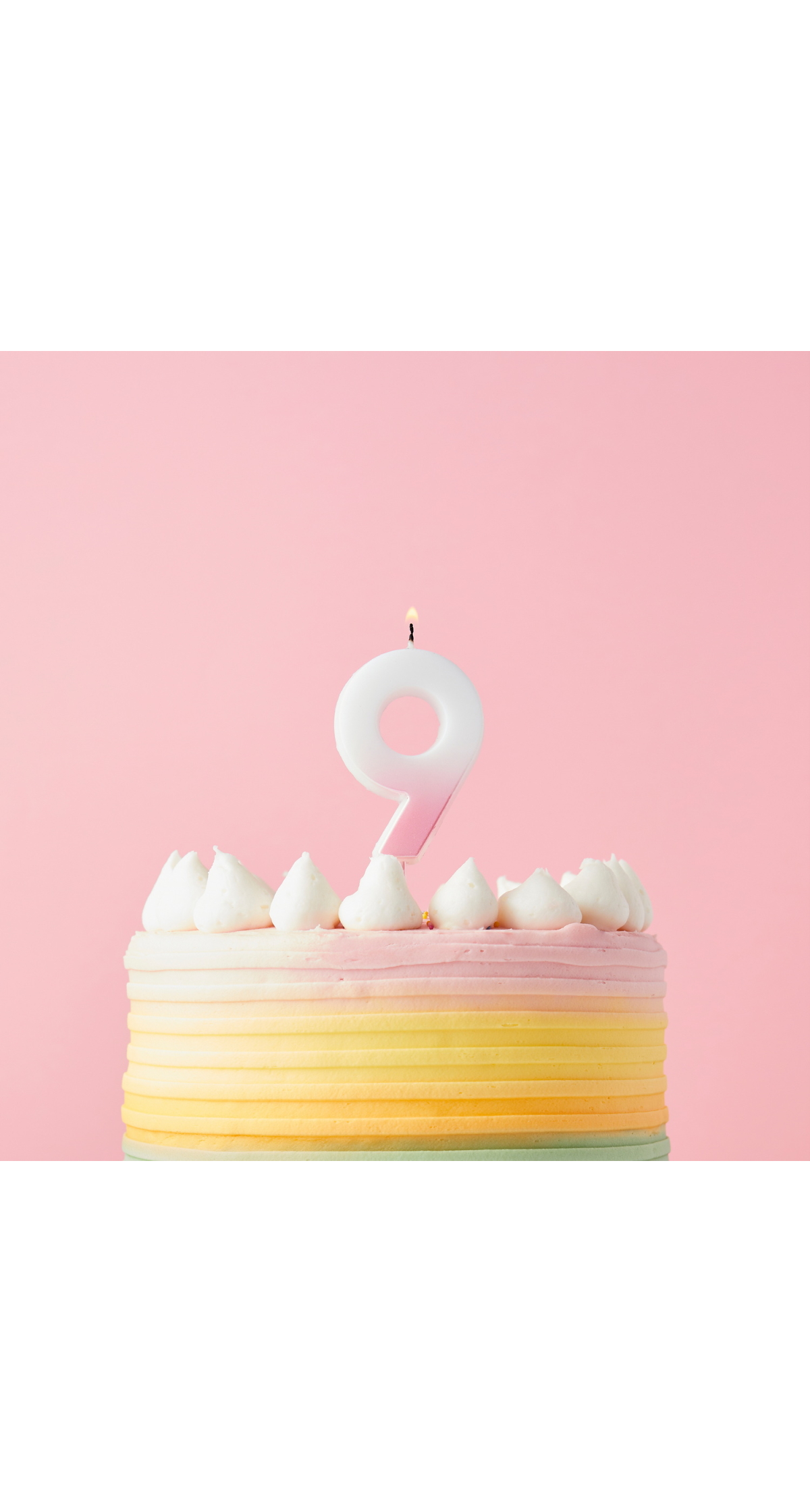 Pink Ombre Number 9 Wax Candle - Image 2