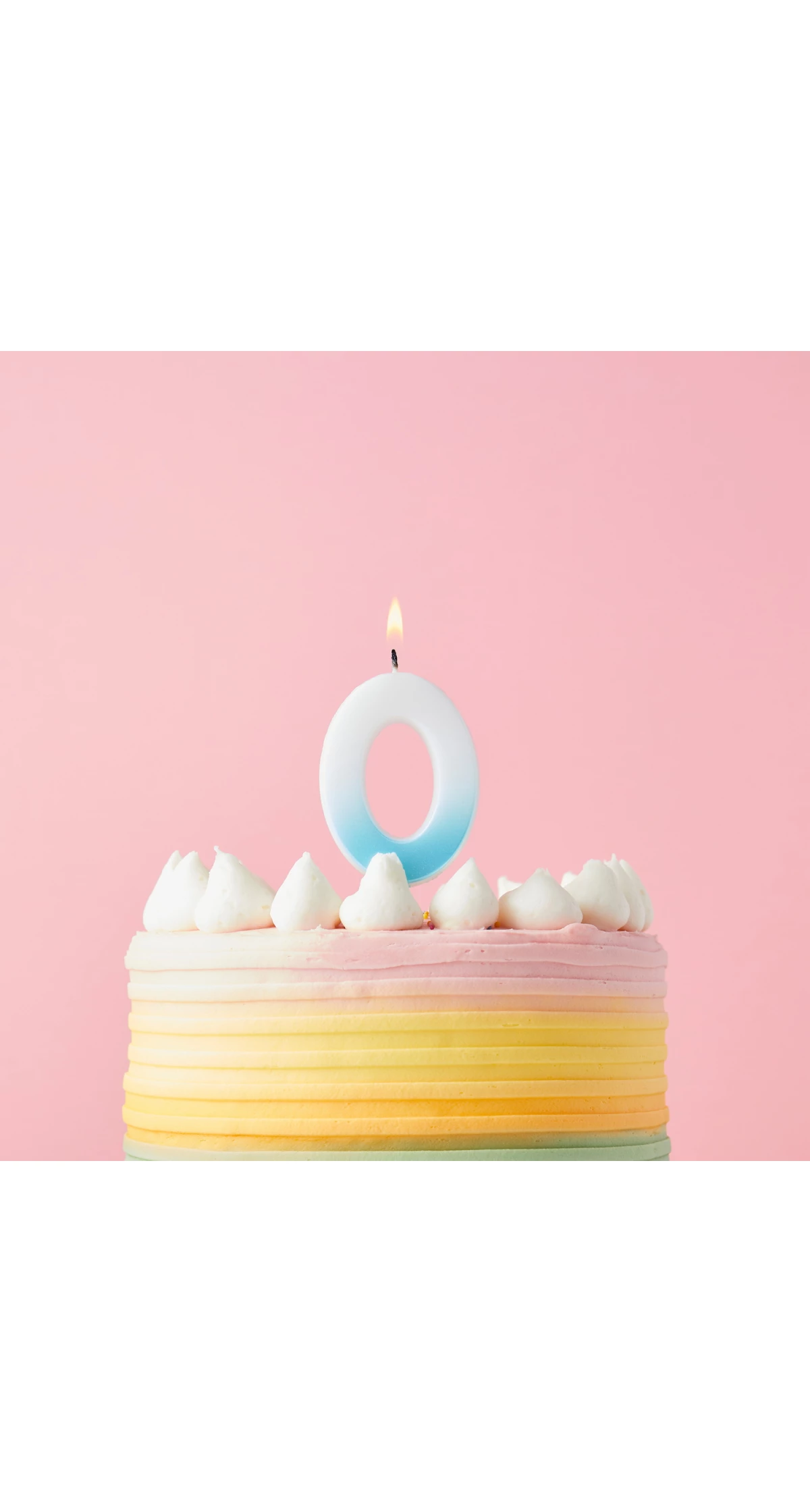 Blue Ombre Number 0 Wax Candle
