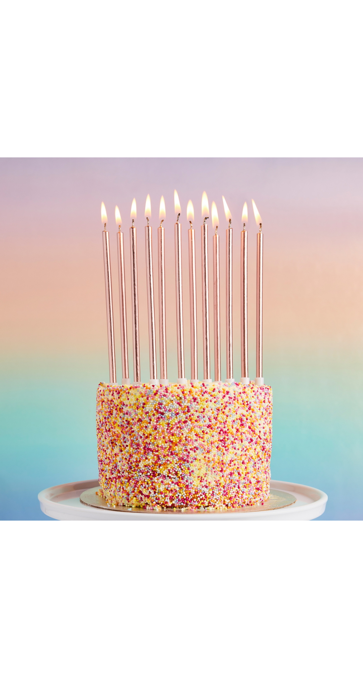 Rose Gold Tall Skinny Wax Candles 12 Pack