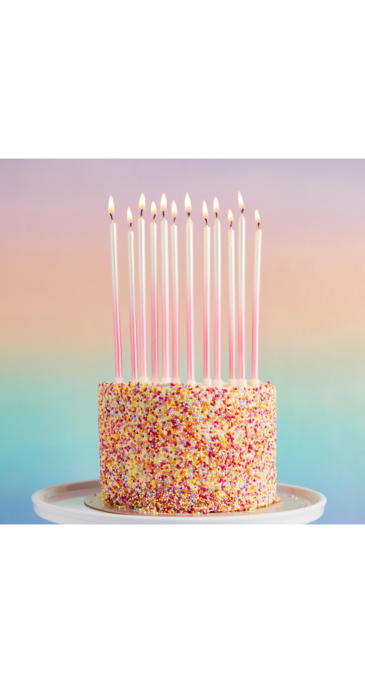 Pink Ombre Tall Skinny Wax Candles 12 Pack