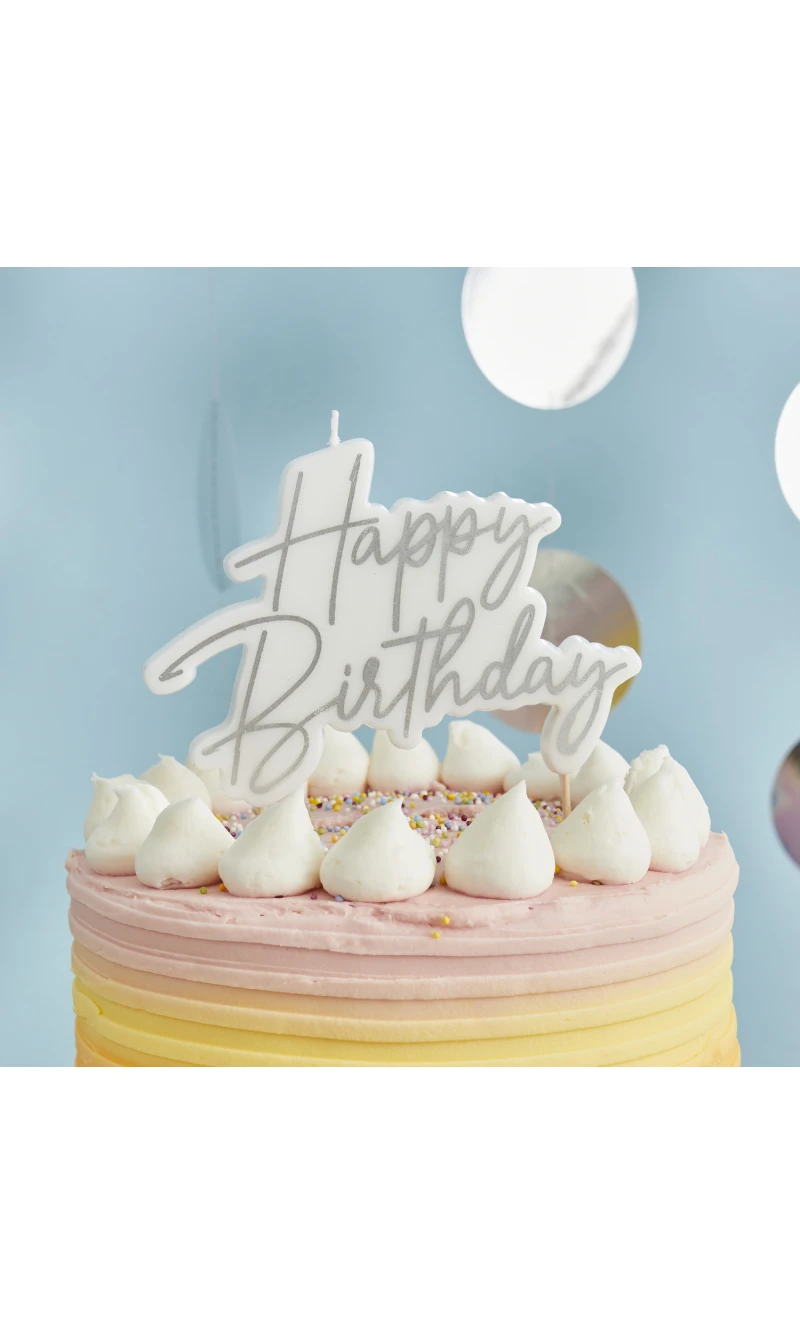 Silverver Happy Birthday Wax Candle 1 Pack