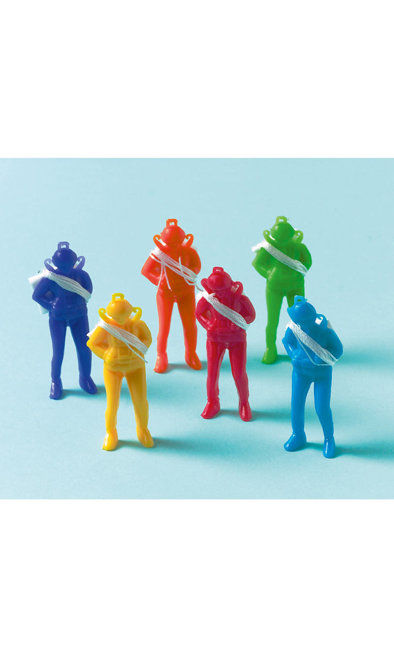 Parachute Men Pinata & Party Favour 5.7cm - 12pk