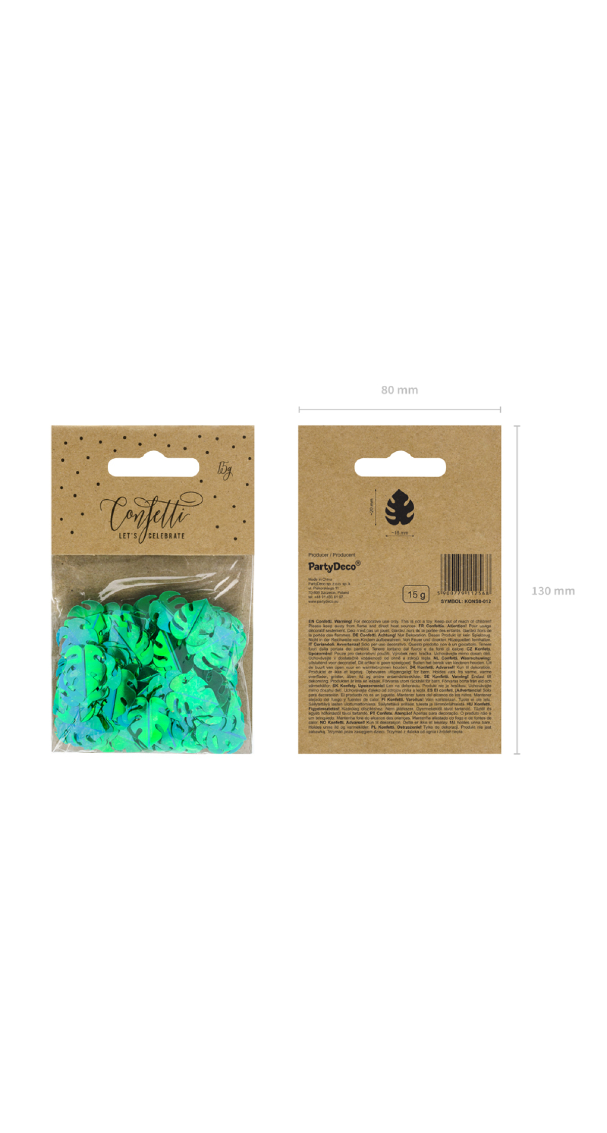 Metallic Confetti Leafs, Green, 15G - Image 3
