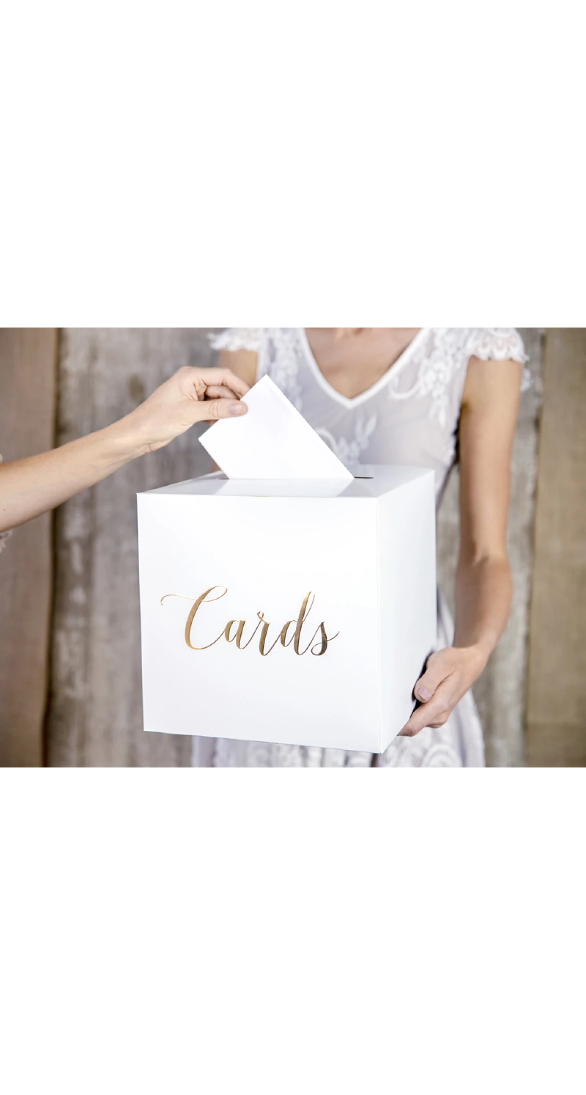 Wedding Card Box - Cards Gold 24x24x24cm - Image 2