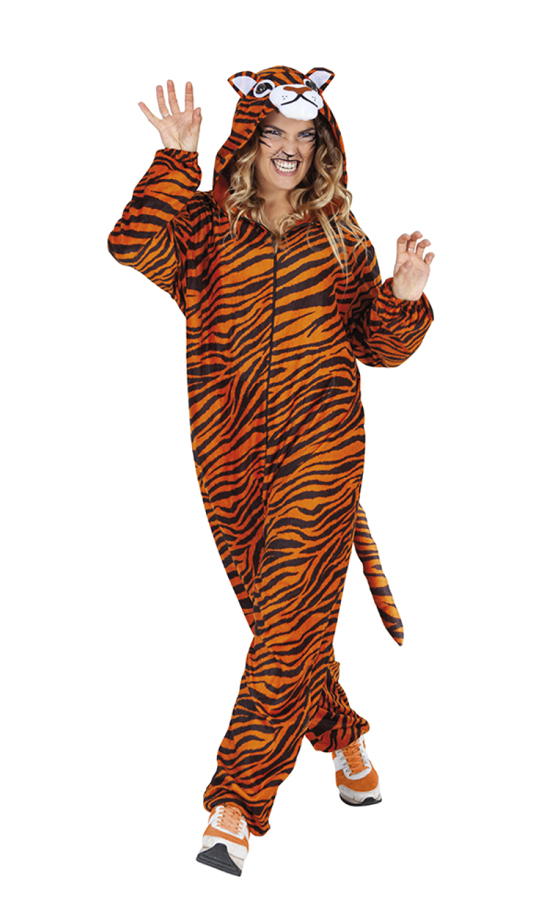 Tiger Onesie Costume - Adult Size Standard