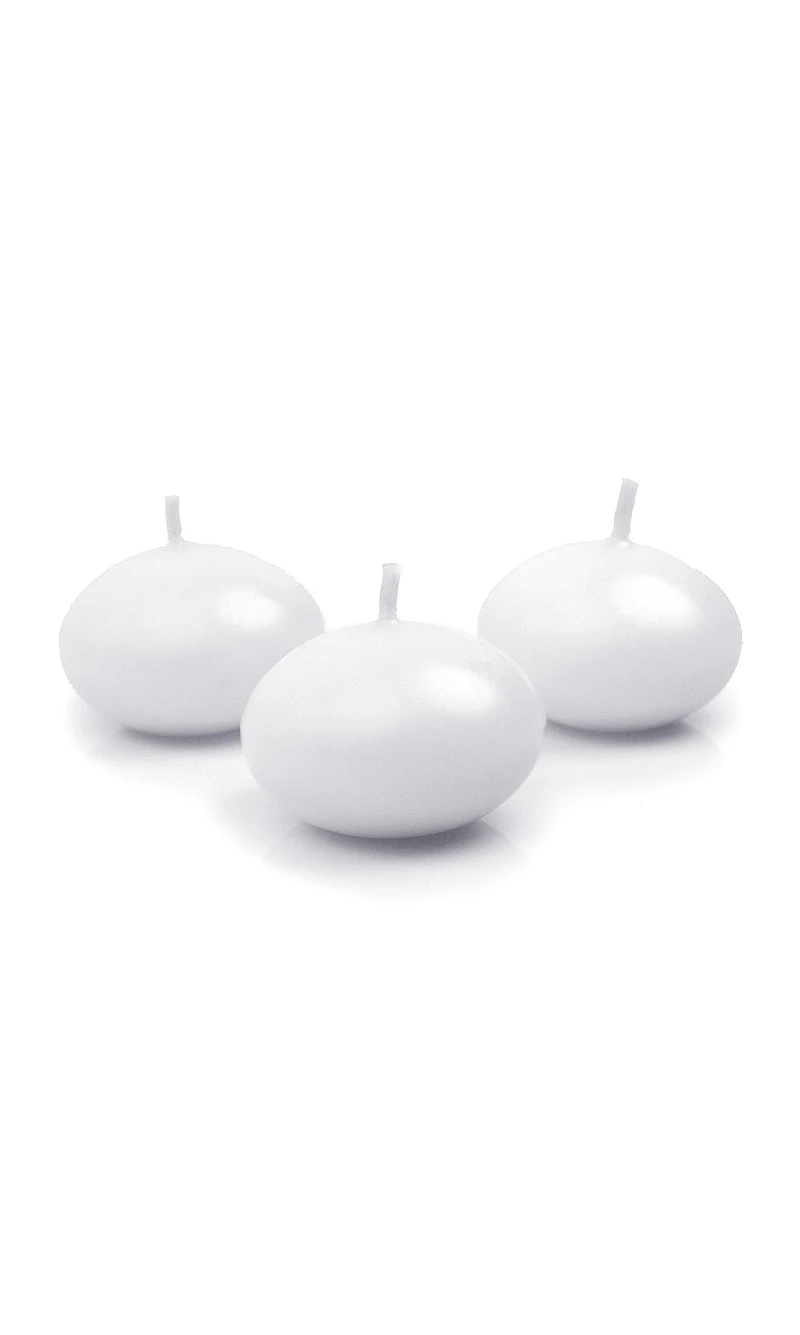 Floating Candle Disc Matt White 4cm - 1pc