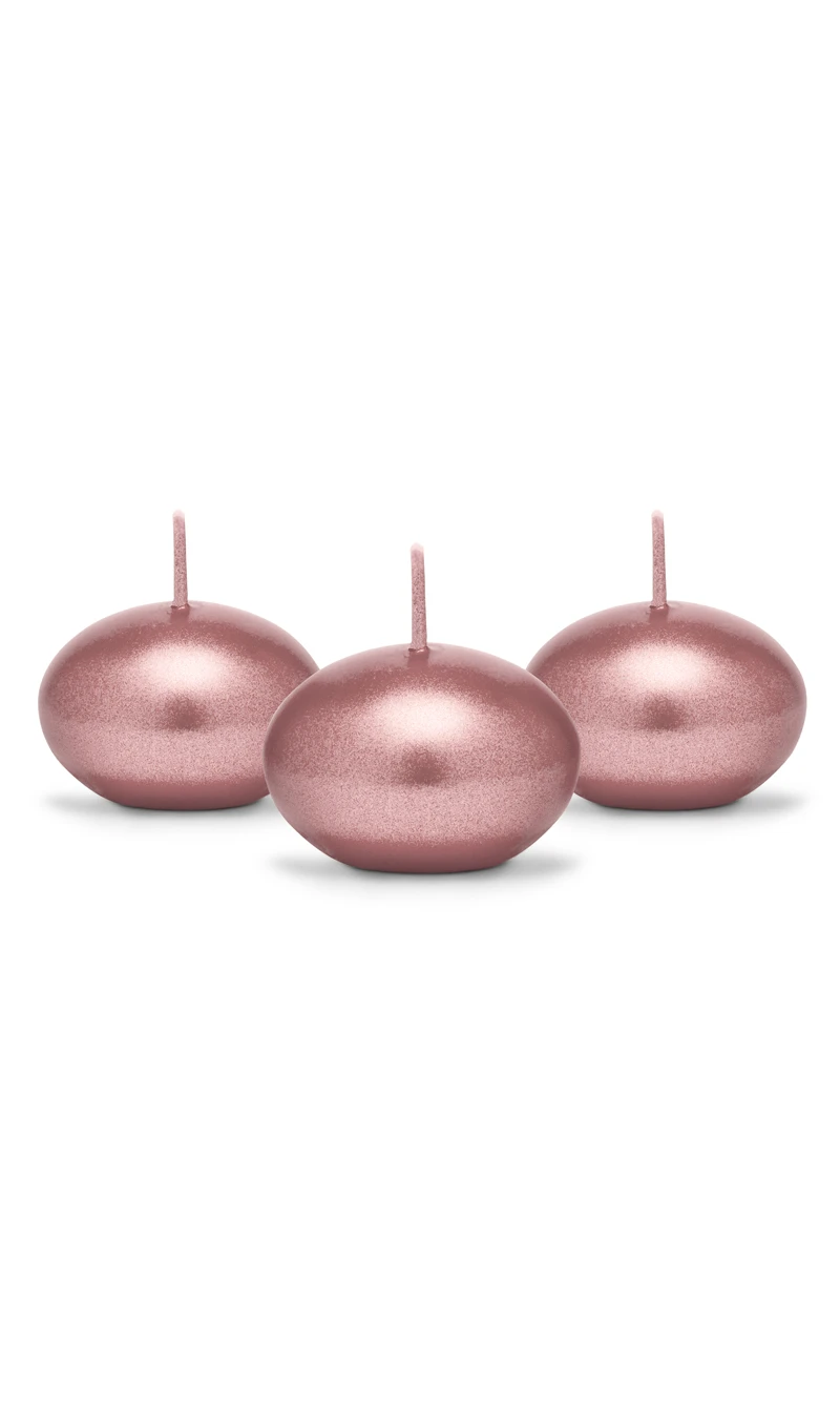 Floating Candle Disc Metallic Rose Gold 4cm - 1pc