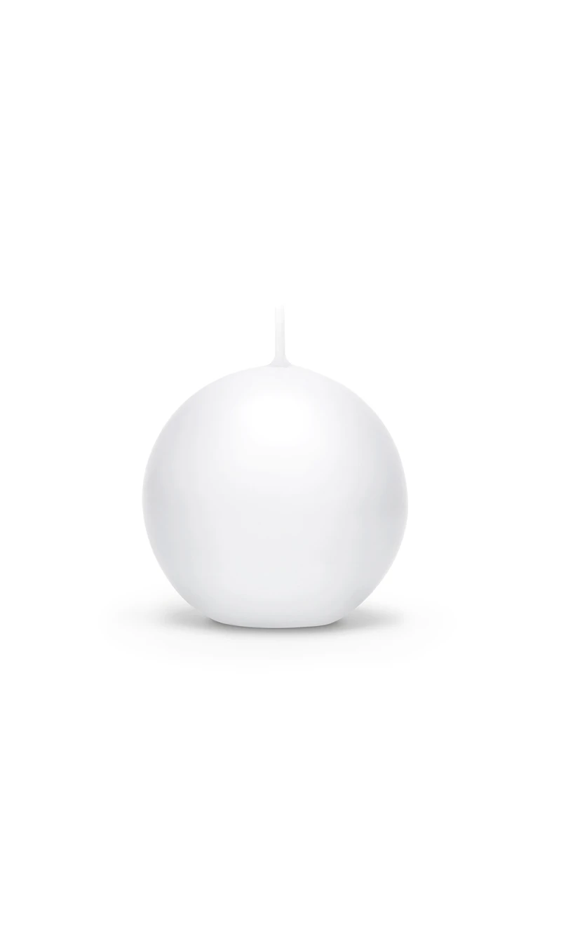Candle Sphere Matt White 6cm - 1pc