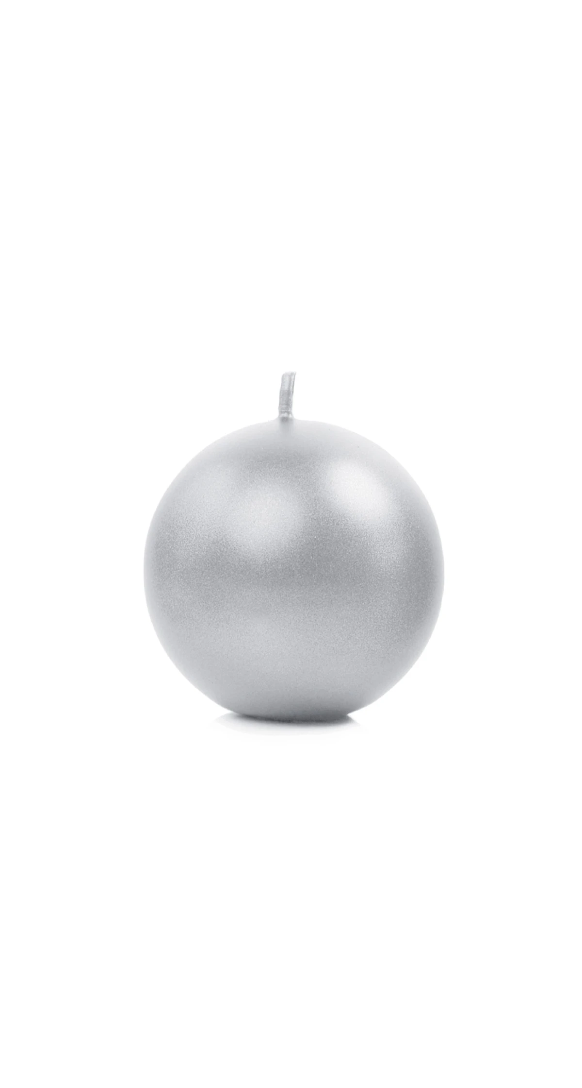 Candle Sphere Metallic Silver 6cm - 1pc
