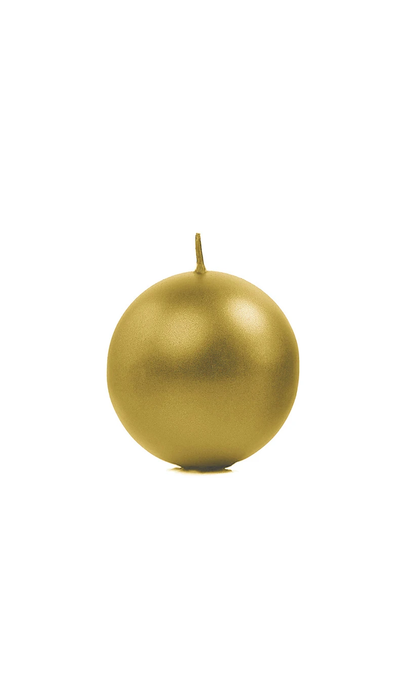 Candle Sphere Metallic Gold 6cm - 1pc