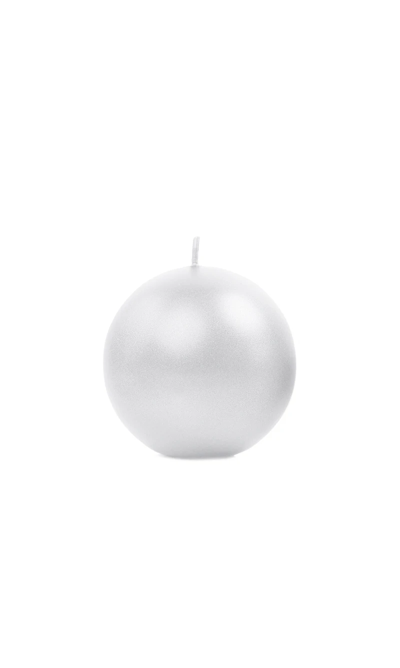 Candle Sphere Metallic Pearl 6cm  - 1pc
