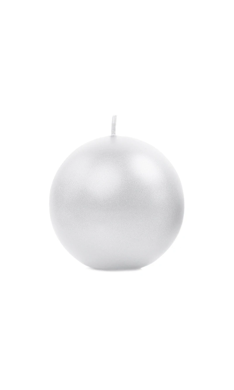 Candle Sphere Metallic Pearl 8cm - 1pc