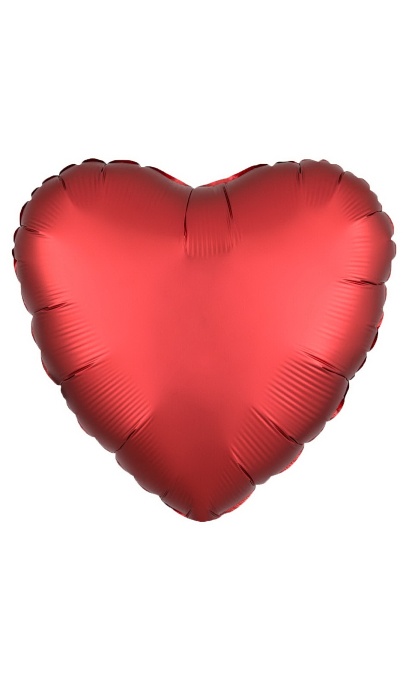 Solid Chrome Heart Foil Balloon 18 Inch - Red