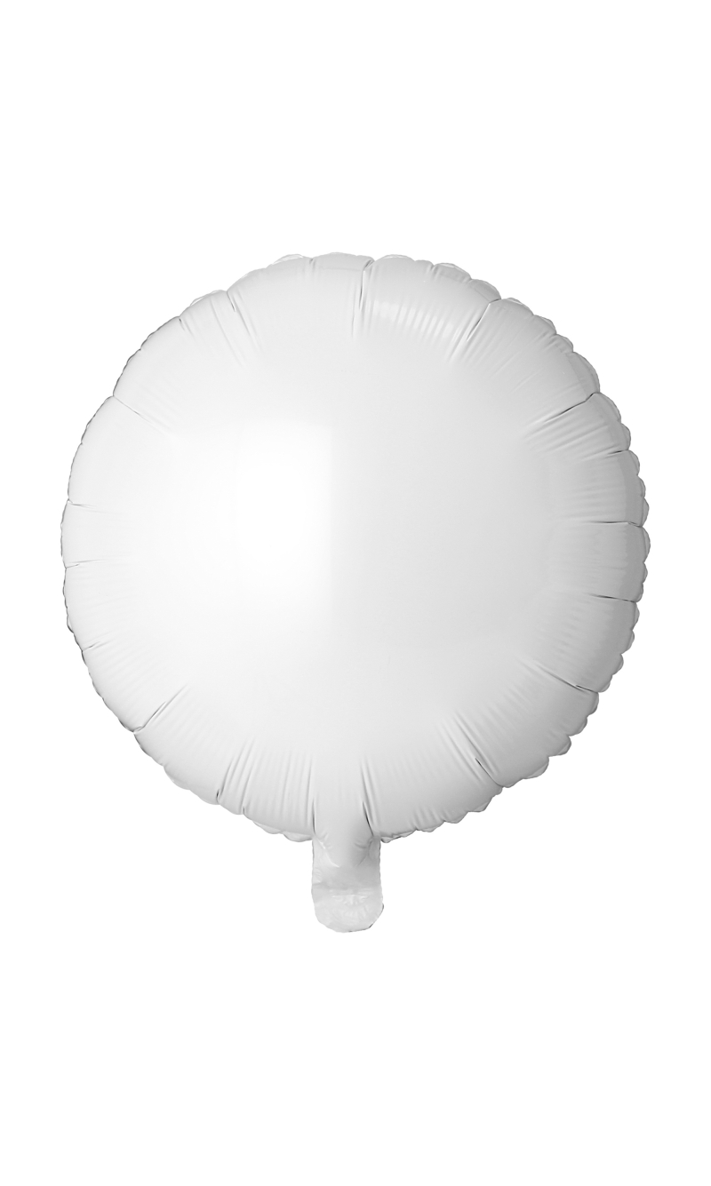 Solid Standard Round Foil Balloon 18 Inch - White