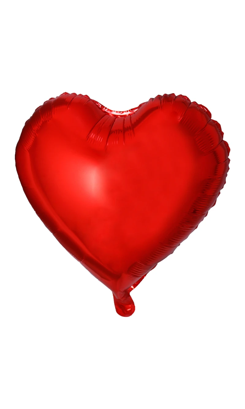 Solid Standard Heart Foil Balloon 18 Inch - Red