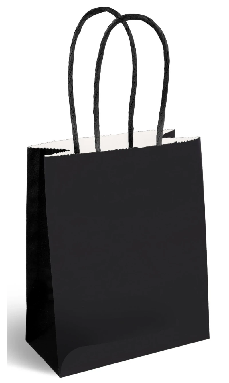 Party Paper Bag With Handles (120GSM) Black – 16x22x8cm