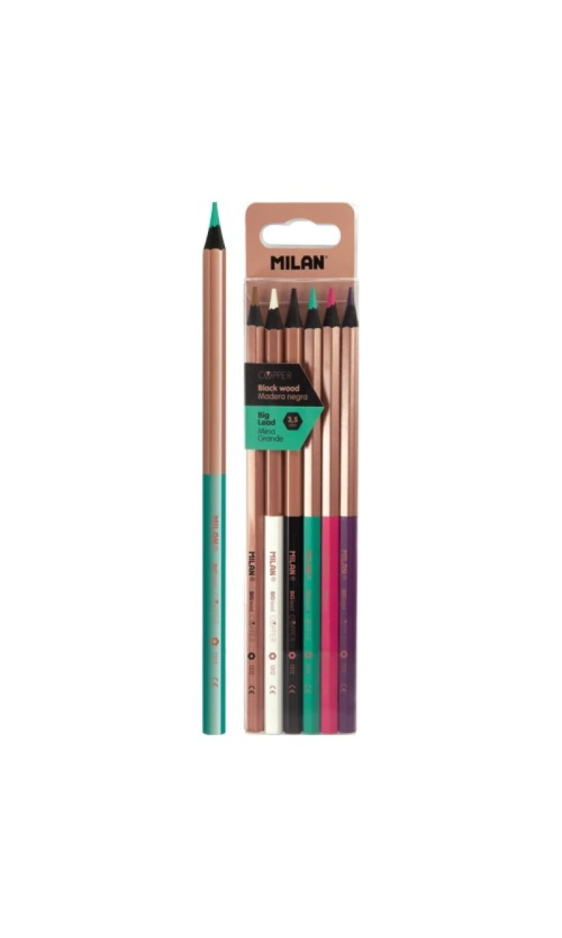 Black Wood Copper Pencils - 6pk