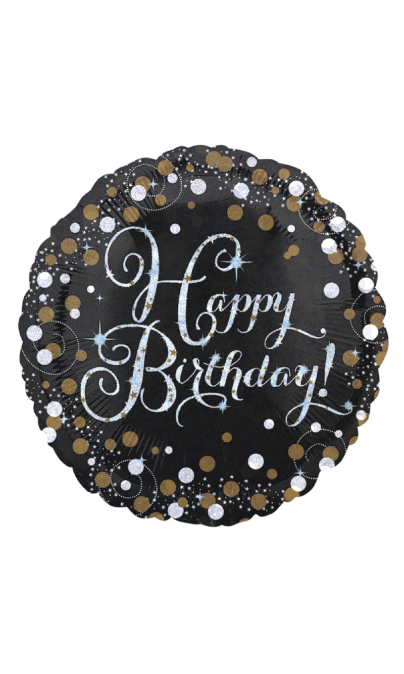 Holographic Sparkling Birthday Foil Balloon 43cm - Happy Birthday