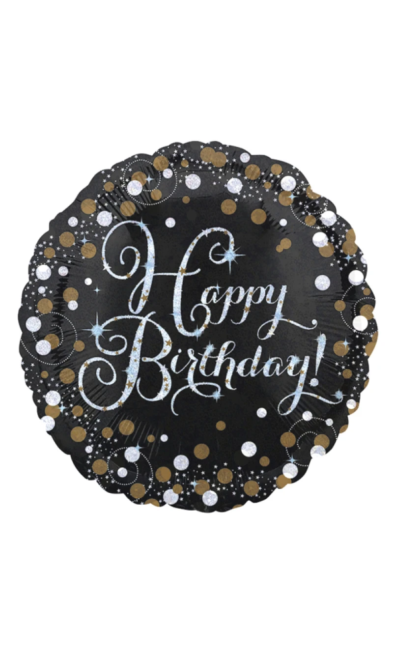 Holographic Sparkling Birthday Foil Balloon 43cm - Happy Birthday