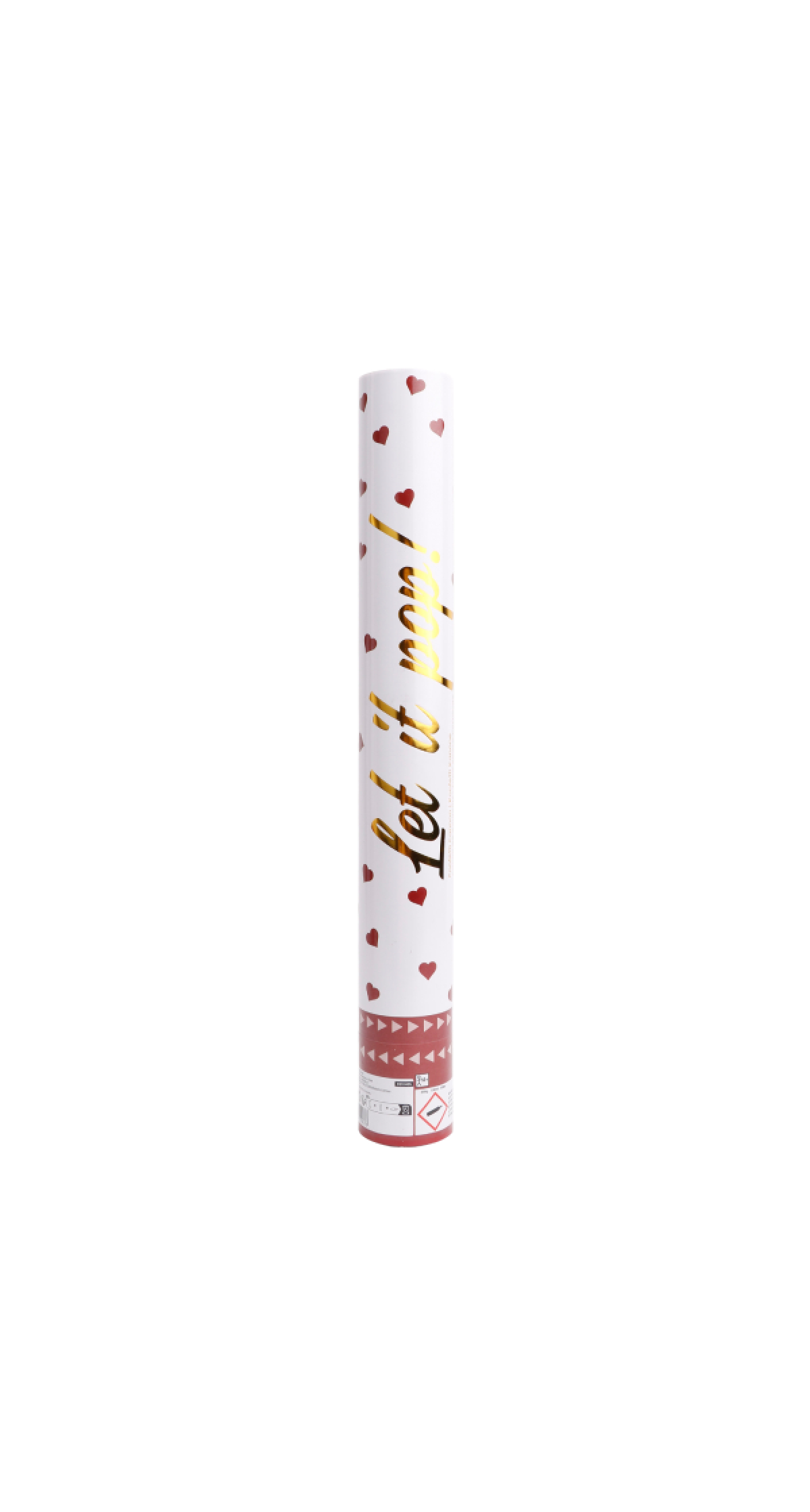 Confetti Cannon / Popper Red Paper Hearts 40cm