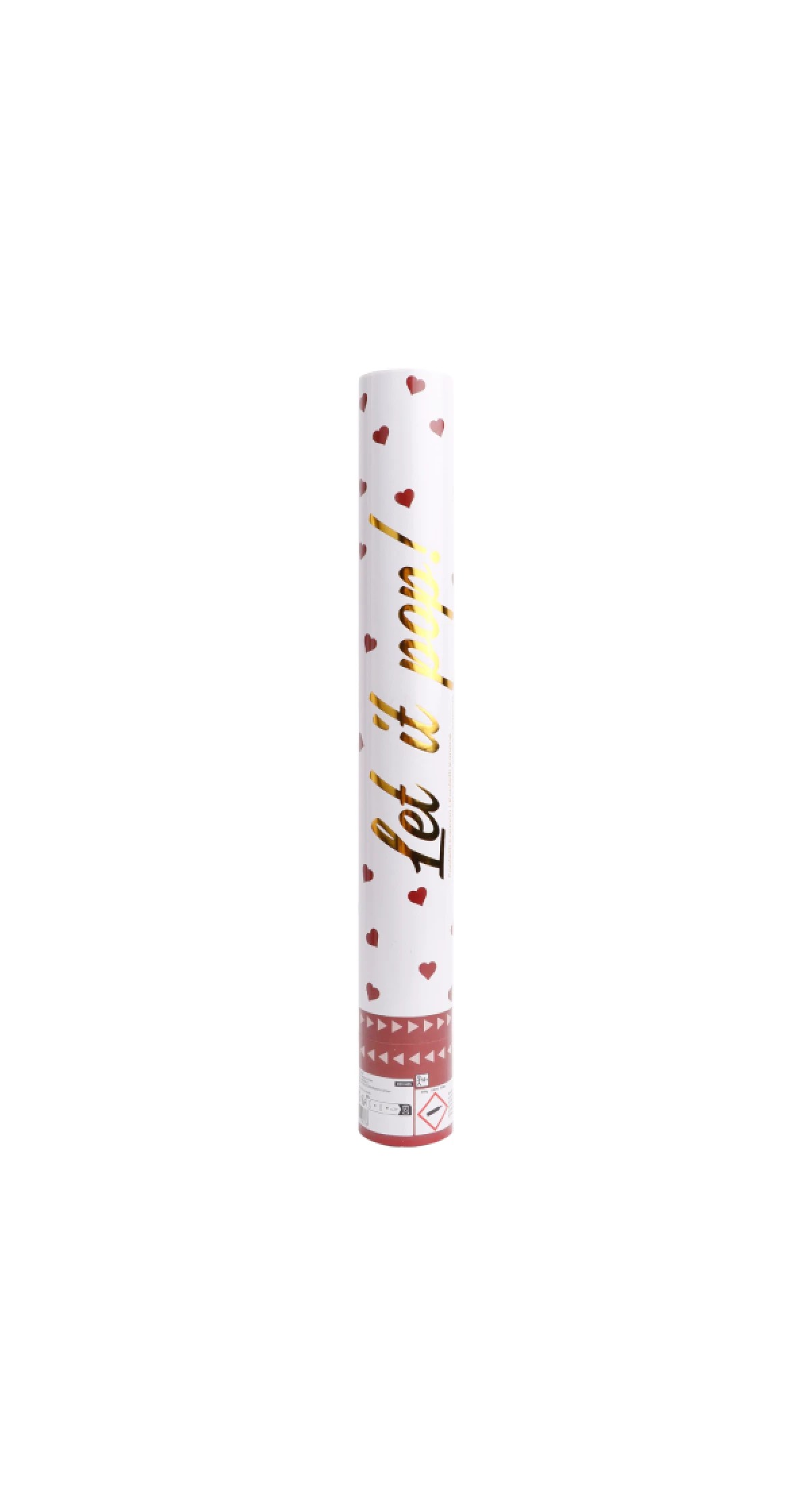 Confetti Cannon / Popper Red Paper Hearts 40cm