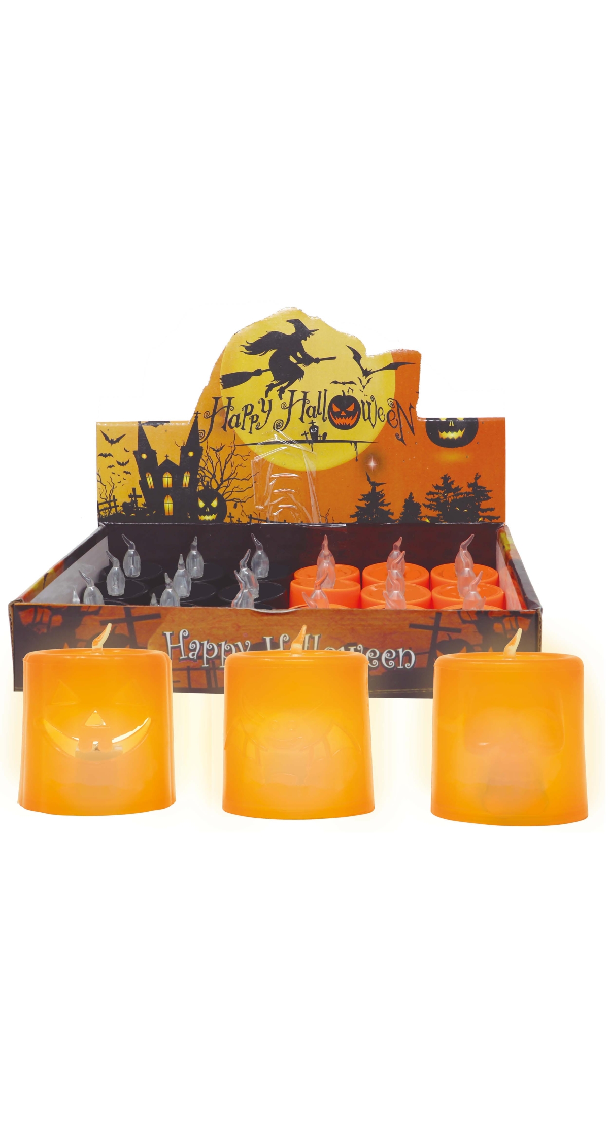 Candle Assortment (Blsack / Orange) With Light 4.5cm