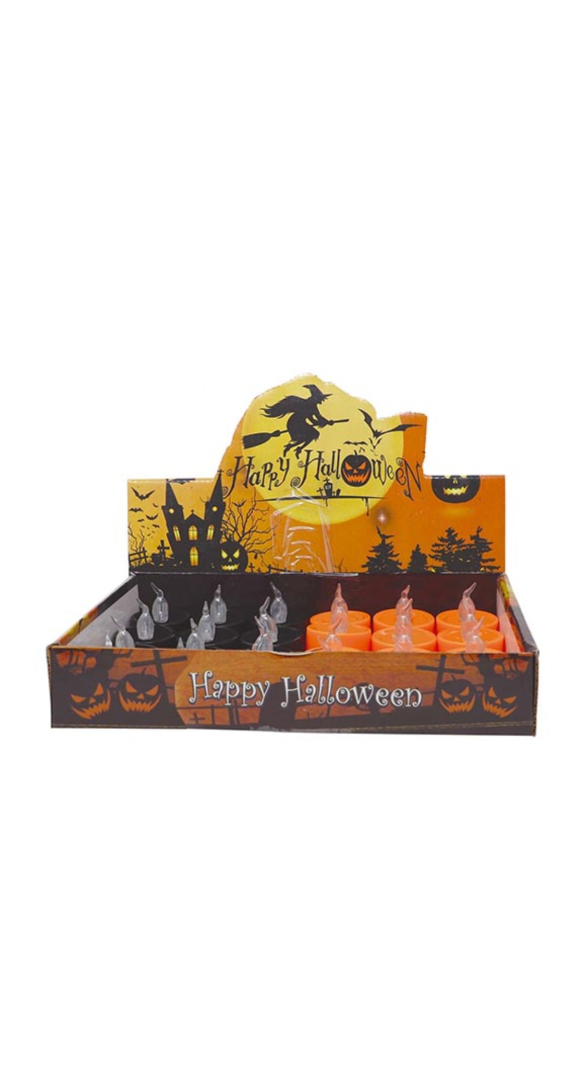 Candle Assortment (Blsack / Orange) With Light 4.5cm
