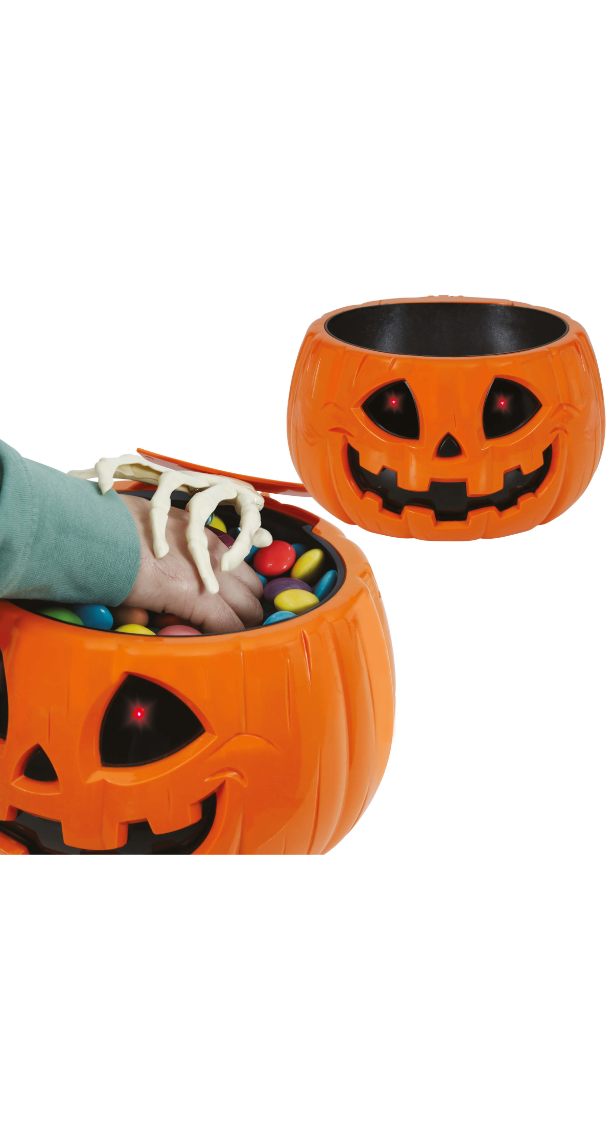 Halloween Pumpkin Bowl With Light Sound & Movement 15cm