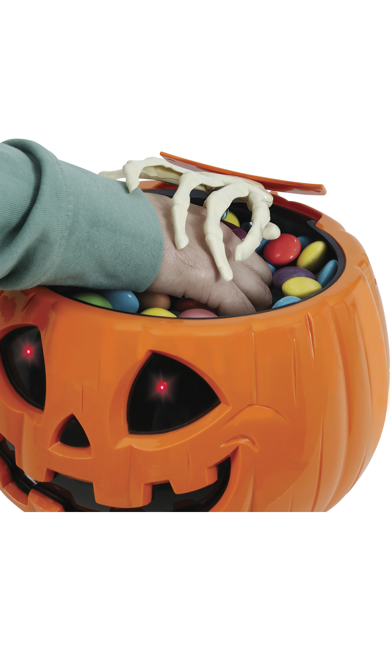Halloween Pumpkin Bowl With Light Sound & Movement 15cm