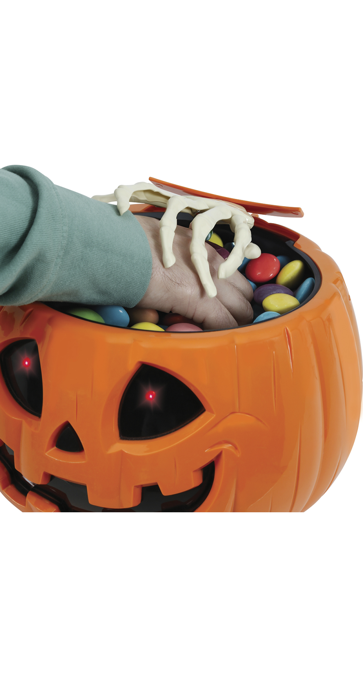 Halloween Pumpkin Bowl With Light Sound & Movement 15cm