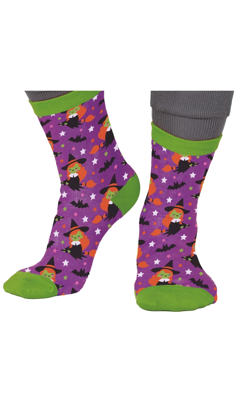 Halloween Witches Socks - Size 22-28