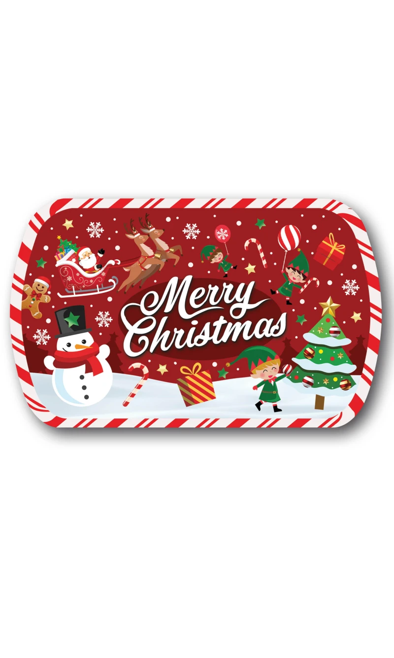 Christmas Merry Christmas Plastic Tray 39x24cm