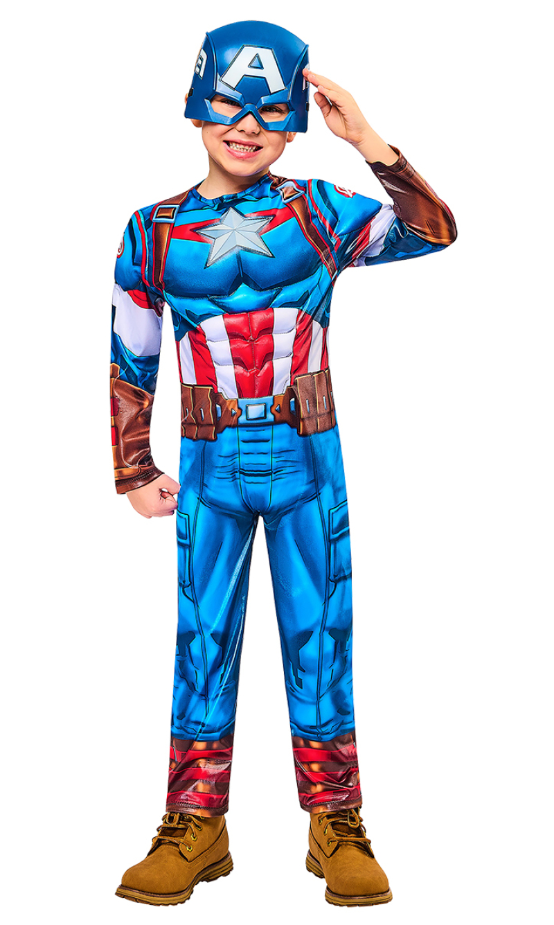Official Licensed Deluxe Captain America Black Line Costume - Age 3 to 4 Years