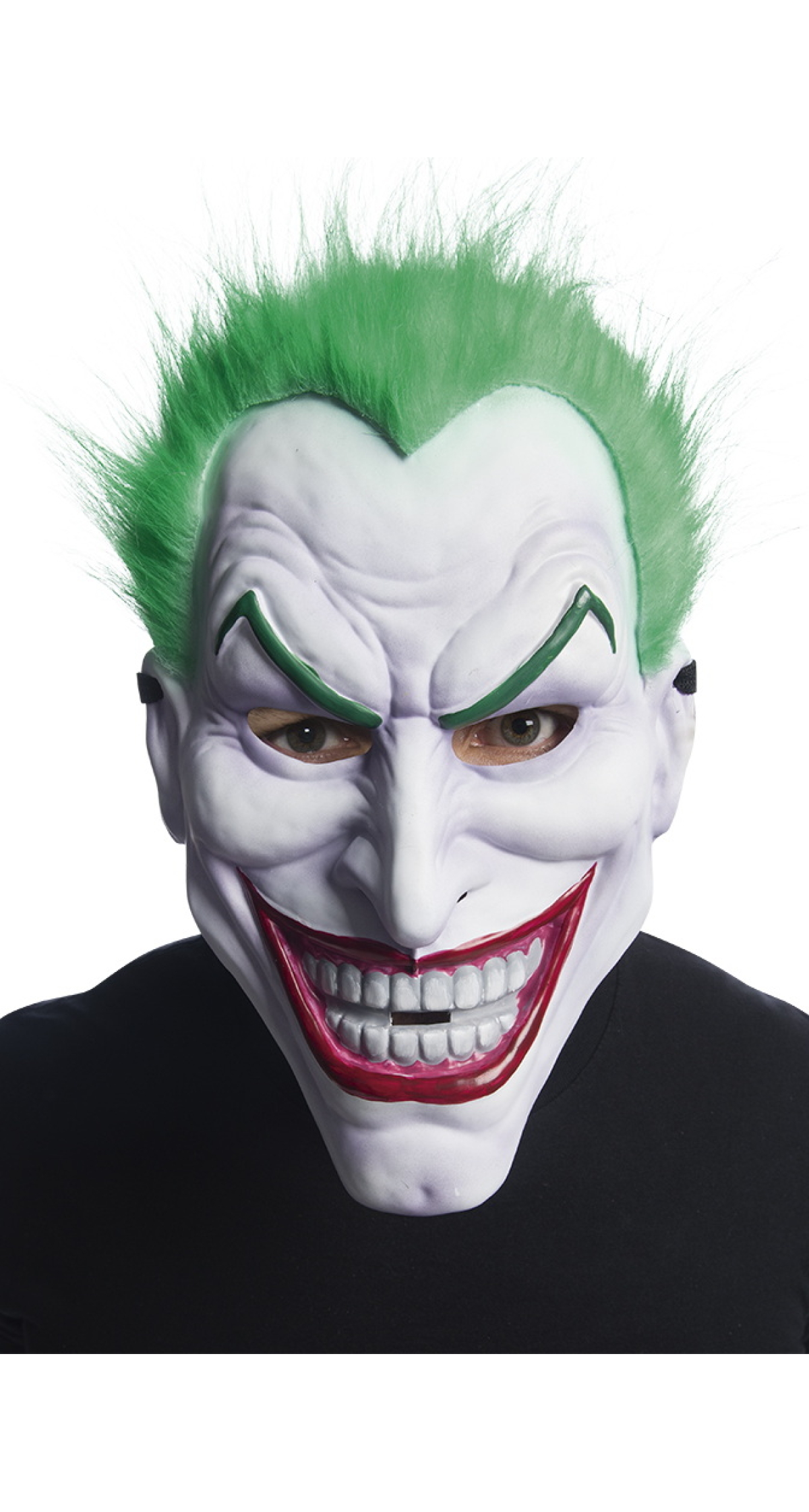 Joker PVC Mask With Hair - Adult One Size