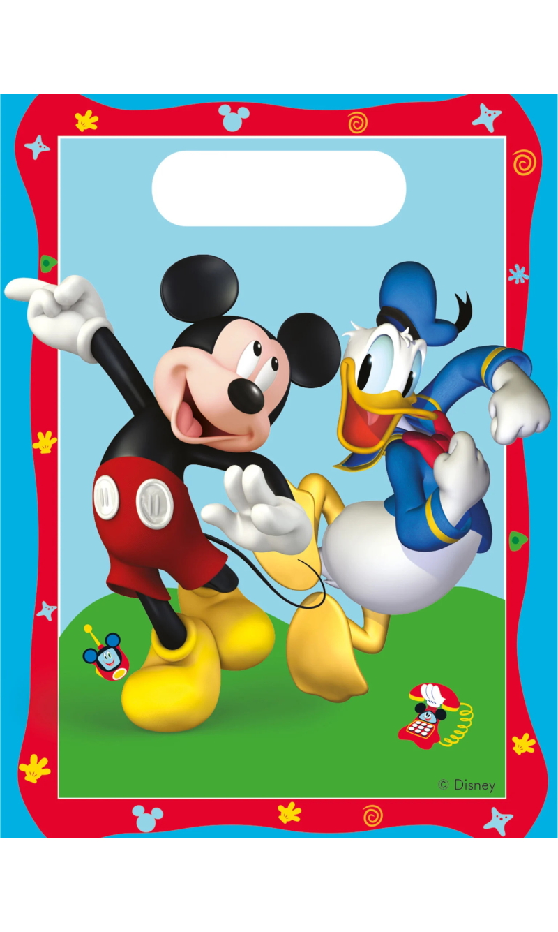 Mickey Rock the House Plastic Party Bags - 6pk