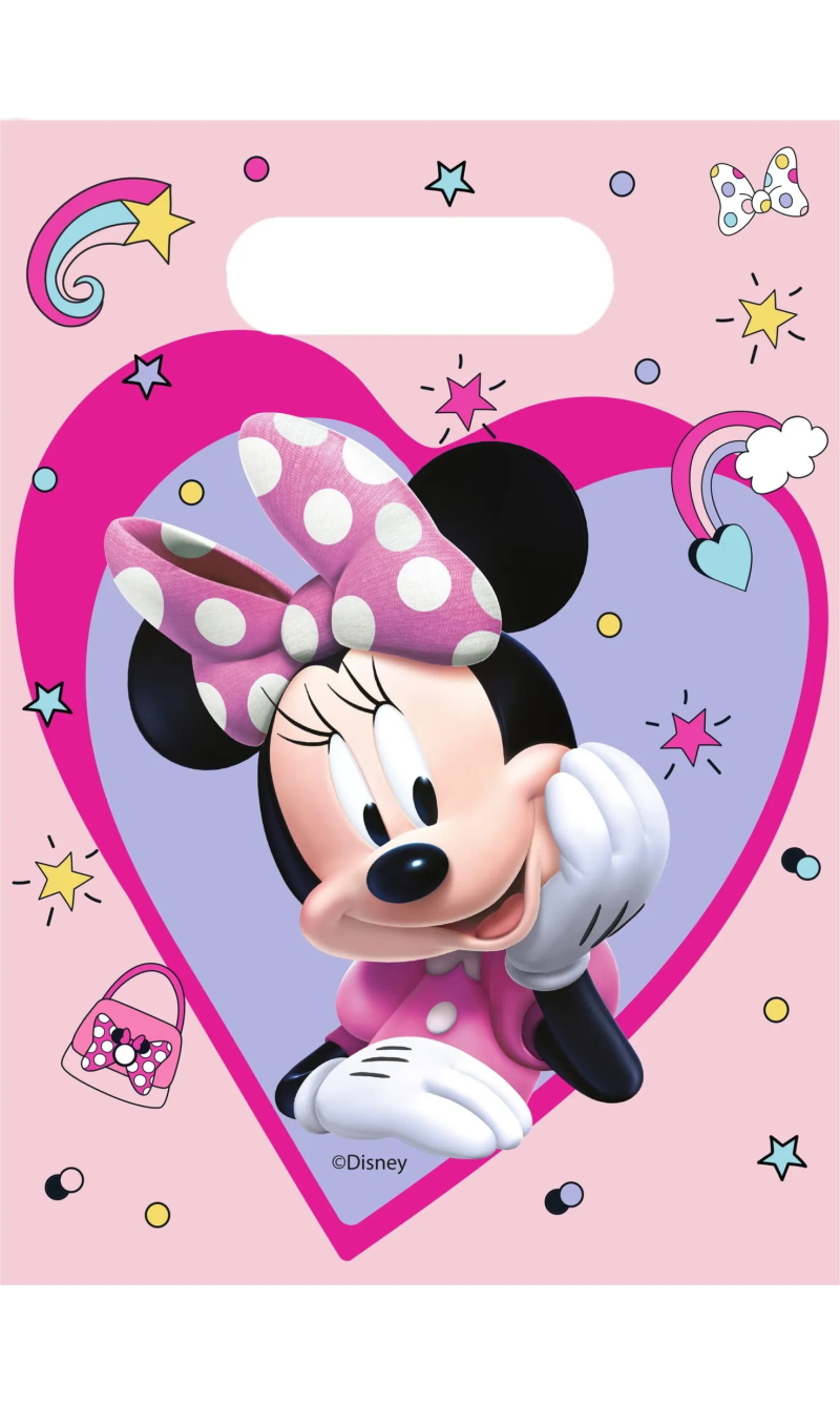 Minnie Junior Plastic Party Bags - 6pk