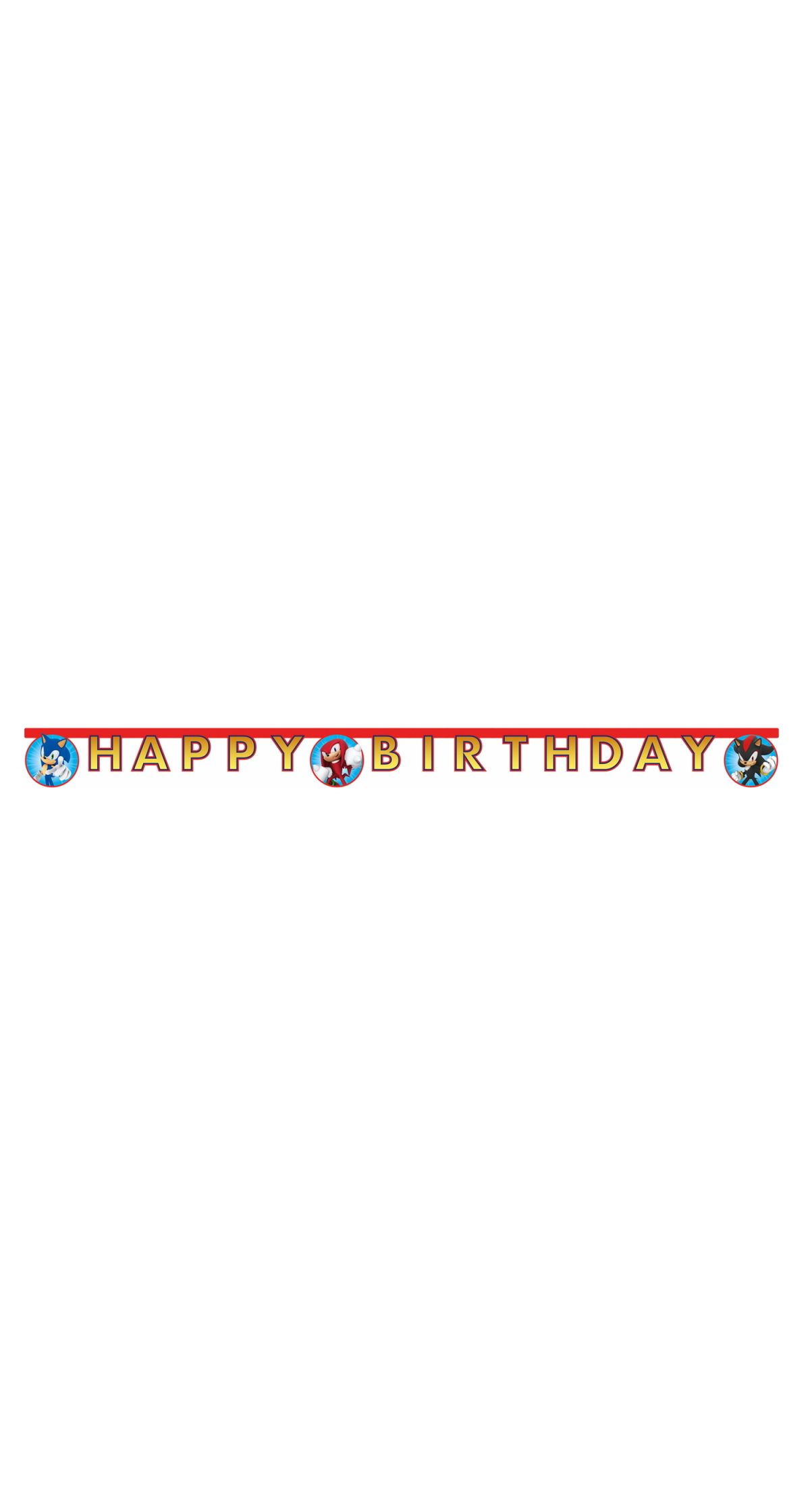 Sonic Party FSC Die-cut Happy Birthday Banner - 1pk