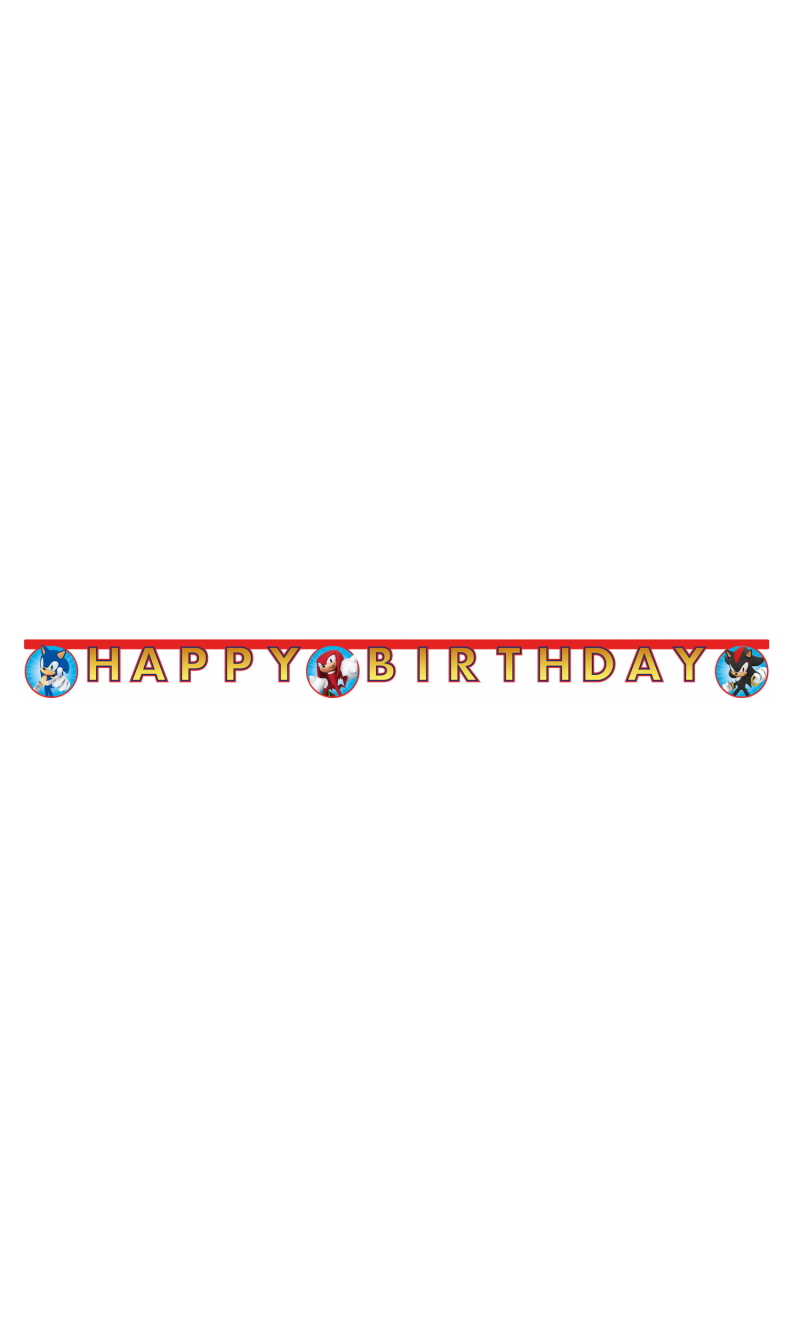 Sonic Party FSC Die-cut Happy Birthday Banner - 1pk