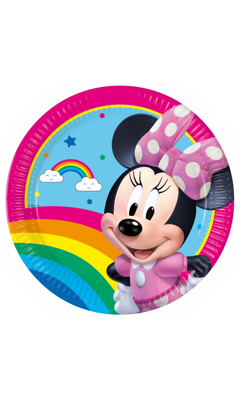 Minnie Rainbow Make Me Smile FSC Paper Plates Large 23cm - 8pk