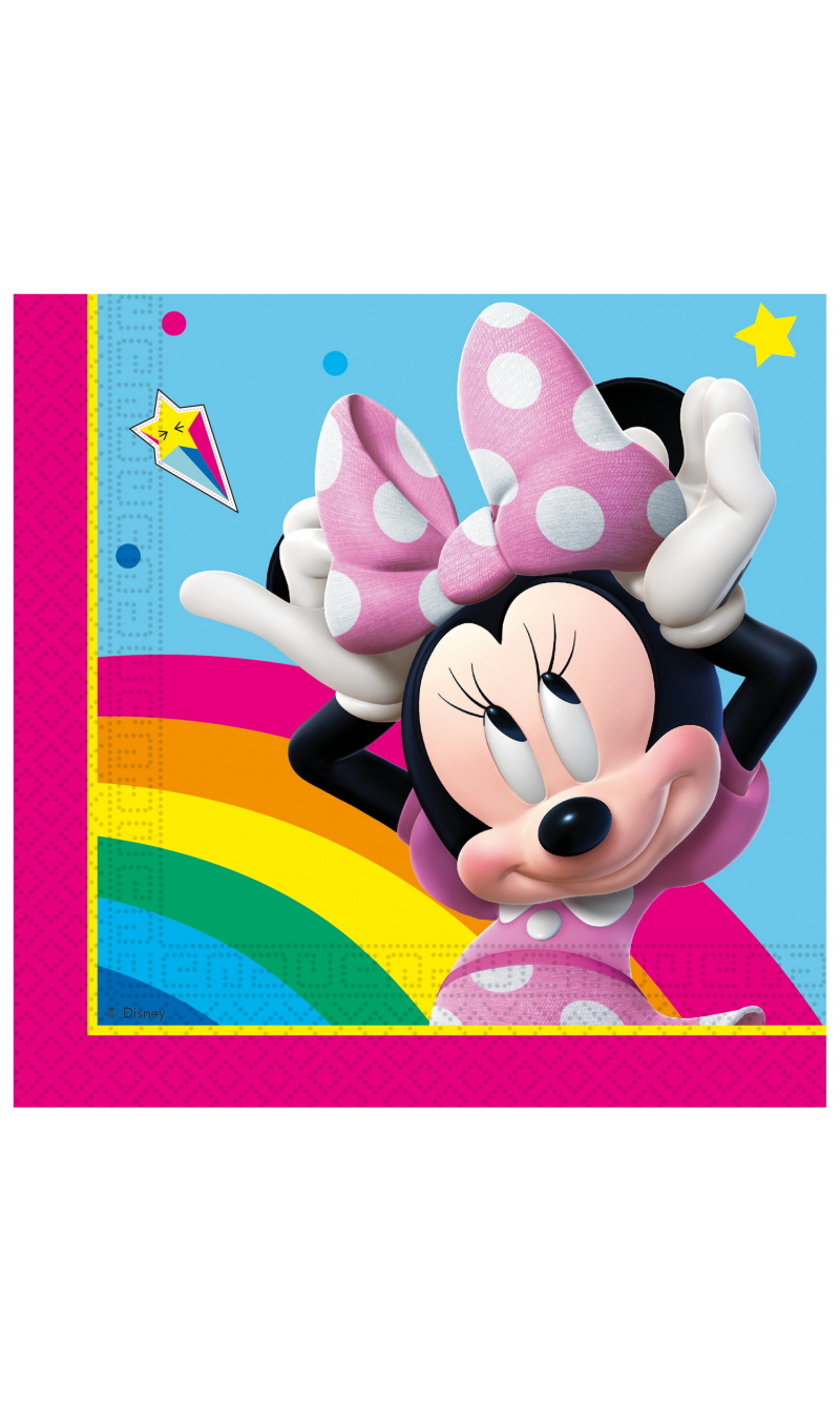 Minnie Rainbow Make Me Smile FSC Paper Napkins 33x33cm - 20pk